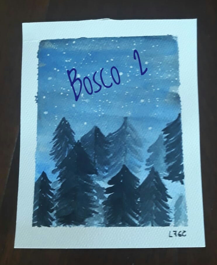 Biglietti Di Natale Dipinti A Mano Bosco Versione 2 Aisla Firenze