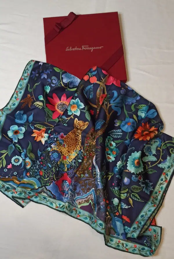 Foulard Stampa Floreale Blue