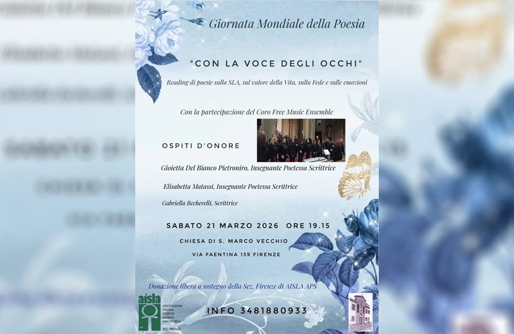 “Con la voce degli occhi”: Aisla Firenze celebra la Giornata mondiale della poesia