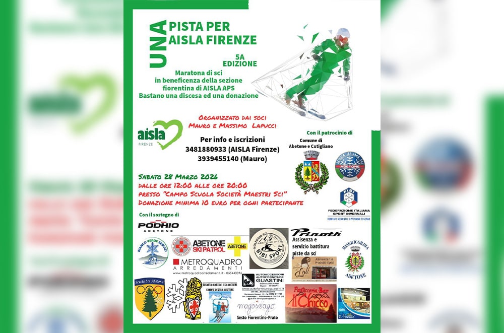 “Una pista per Aisla Firenze”: appuntamento il 28 marzo all’Abetone