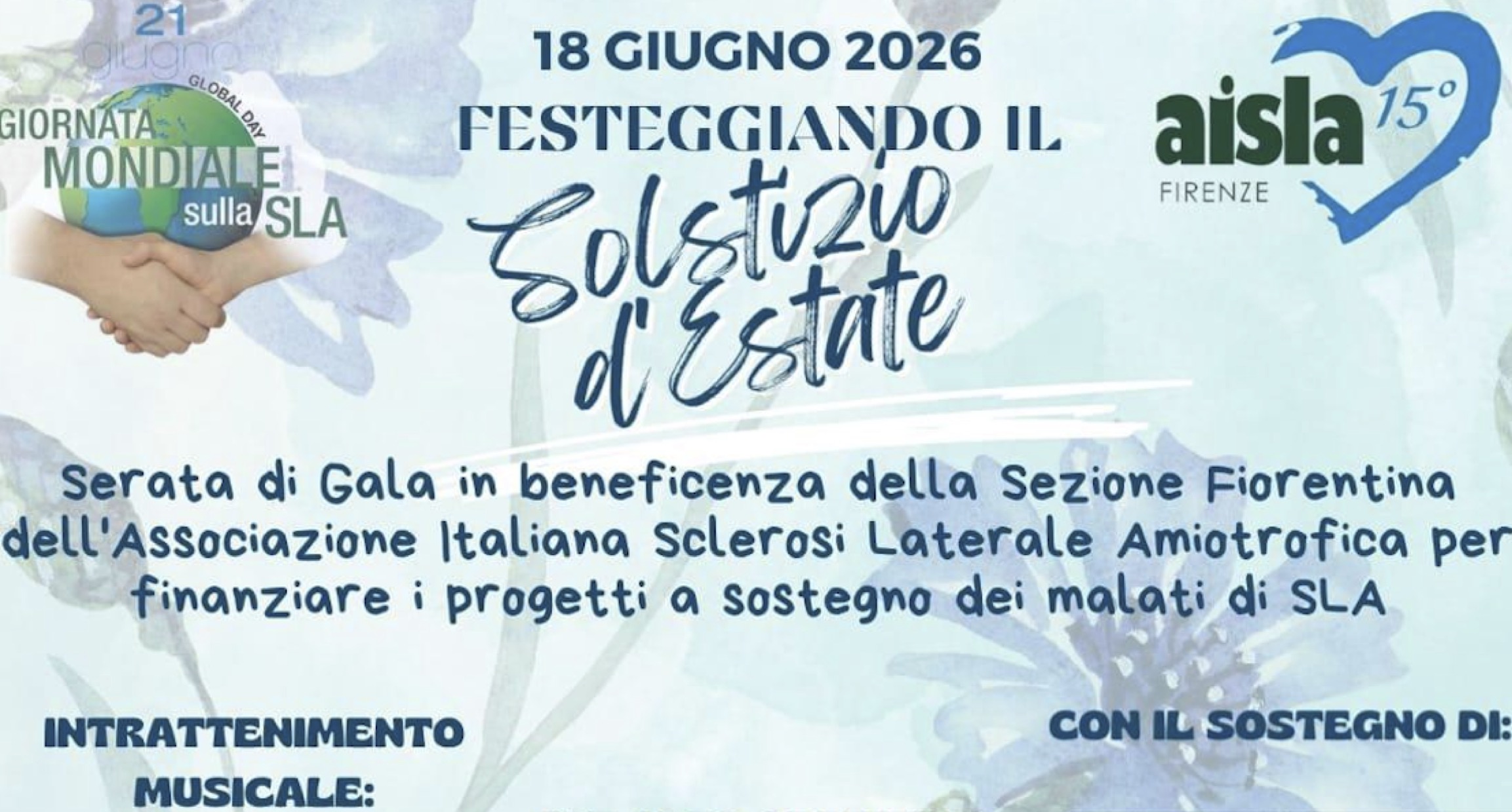 Aisla Firenze: serata benefica il 18 giugno a Villa Chellini